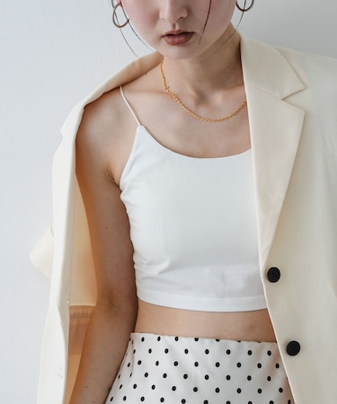 『接触冷感』汗ジミ防止カップツキバックオープンキャミソール