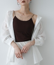 『接触冷感』汗ジミ防止カップツキバックオープンキャミソール