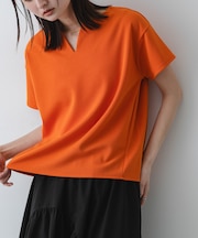 キーネックミラノリブTシャツ