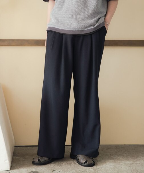 『速乾』ドライタッチ2タックワイドパンツ