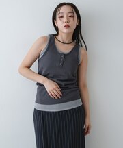 『洗濯可』アンサンブルニットタンクトップ