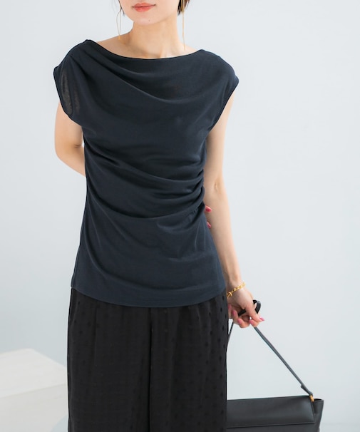 クールタッチ デザインドレープカットソー