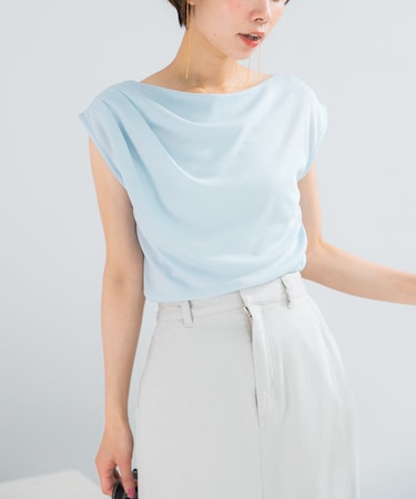 クールタッチ デザインドレープカットソー