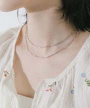 ステンレスバーチェーン2セットネックレス