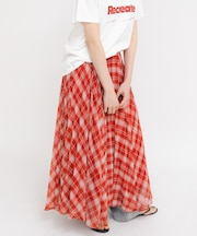 サーキュラーチェックプリーツスカート