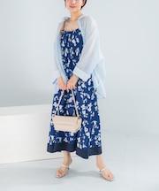 フラワーモチーフプリントキャミワンピース