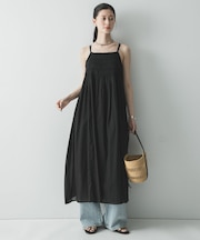 コットンギャザーキャミワンピース