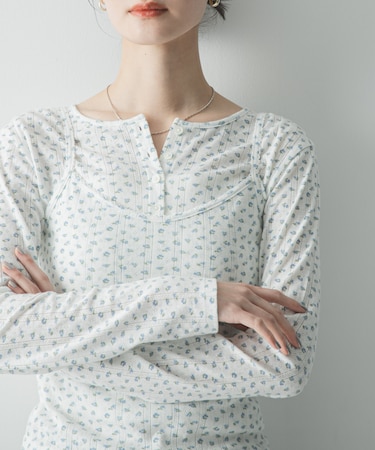 キャミセットフラワーアイレットレースカーディガン