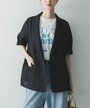 シアーメッシュハーフスリーブジャケット