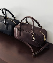 レザースクエアボストンバッグ