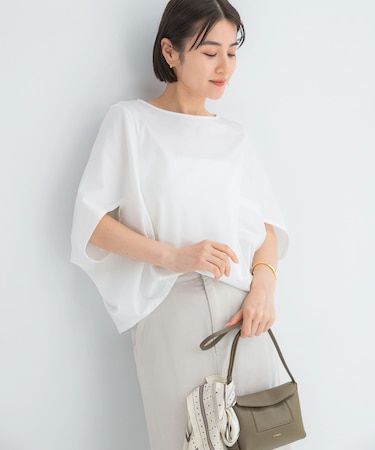『WEB／一部店舗限定』UVカットクールタッチ5分袖ドルマンプルオーバー