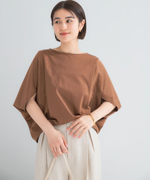 『WEB／一部店舗限定』UVカットクールタッチ5分袖ドルマンプルオーバー