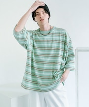 『ユニセックス』ボーダーエクストラルーズTシャツ