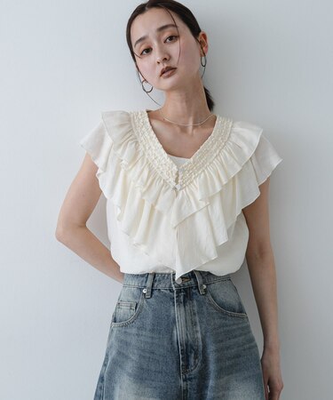 ヨウリュウフリルブラウス