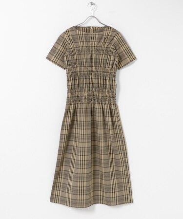 チェックシャーリングワンピース