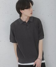 『洗濯可』エアリーメランジニットポロシャツ