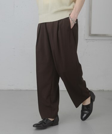 『イージーケア／速乾』サマー2タックワイドテーパードパンツ