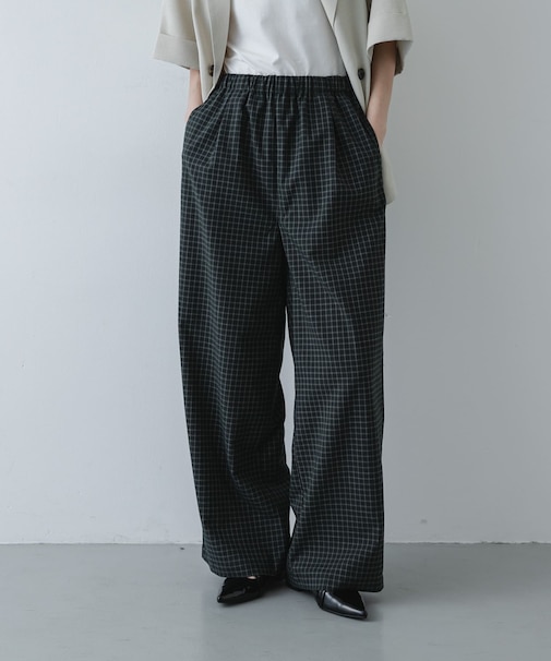 チェックイージーパンツ