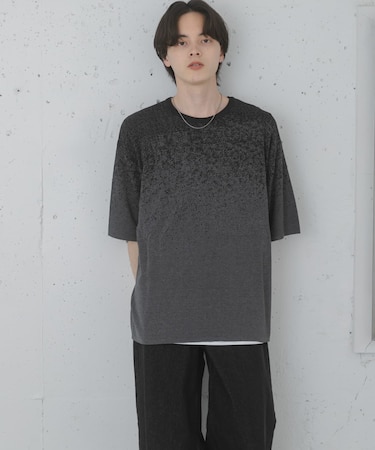 『洗濯可』エクストラルーズスプラッシュニットTシャツ