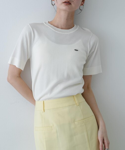 『洗濯可』プレートツキニットTシャツ(半袖)
