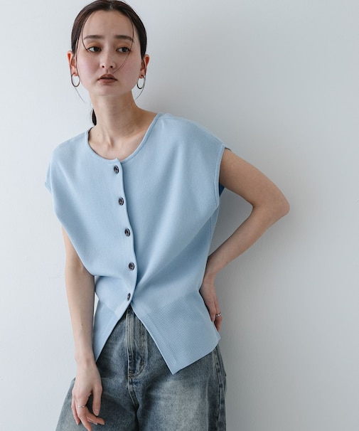 『洗濯可』シェイプラインセーター