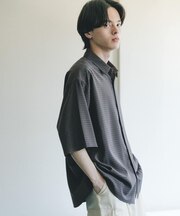 マイクロチェックエクストラルーズショートスリーブシャツ