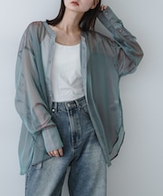 バンドカラーシャンブレーシアーシャツ