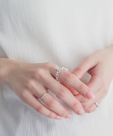 天然石チェーンリング SILVER925