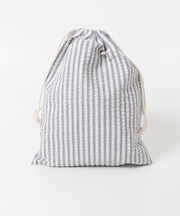 CINQ　ライトブルーストライプ 巾着L