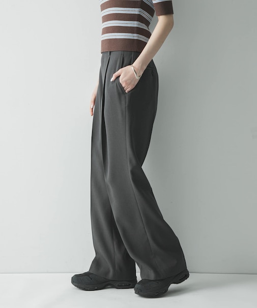 ダブルクロスキュプラストレートパンツ