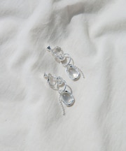 クリアドロップチェーンイヤリング