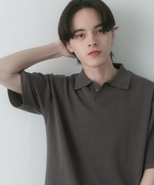 『洗濯可』ドライタッチスキッパーニットTシャツ