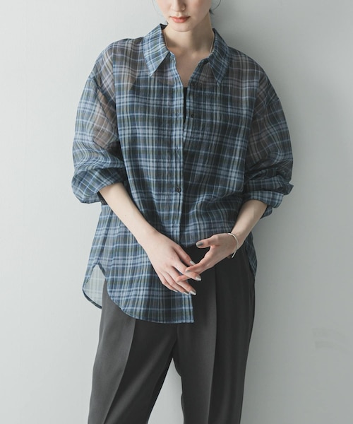 【GRAY】シアーチェックオーバーシャツ シアーチェックオーバーシャツ｜アーバンリサーチの通販｜&mall