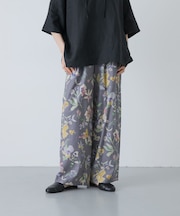 コットンリネンプリントイージーパンツ