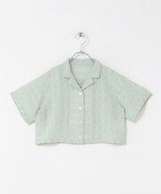 シアーチェックオープンカラーシャツ(KIDS)