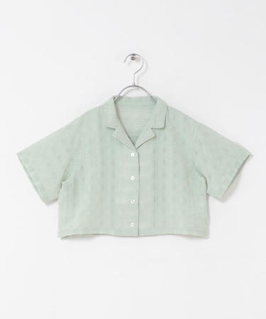 シアーチェックオープンカラーシャツ(KIDS)