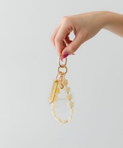 hashibami　フラワー天然石スマホハンドストラップ