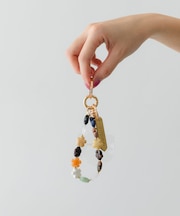 hashibami　フラワー天然石スマホハンドストラップ