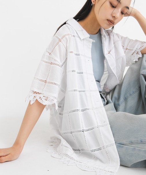 アイレットエンブロイダリーシャツ