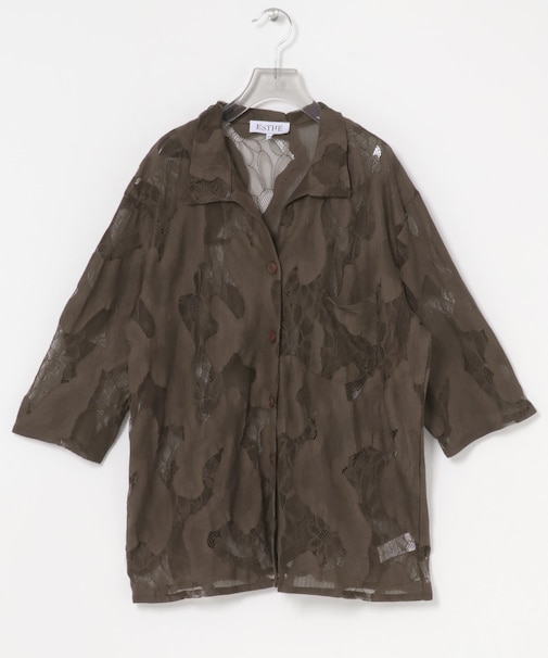 ESTHE　OVERSIZED SHEER LACE SHIRTS