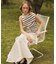 ESTHE　STRIPE TWIST ASYMMETRIC T-SHIRTS