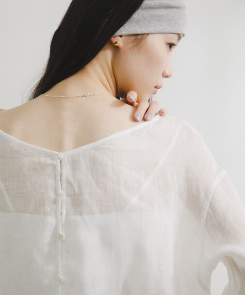 Linen Mesh 2way Blouse