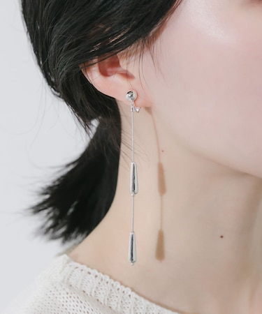 ダブルドロップロングチェーンイヤリング