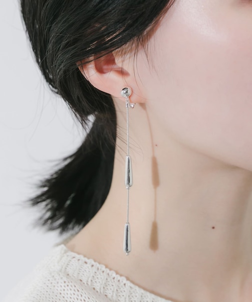 ダブルドロップロングチェーンイヤリング