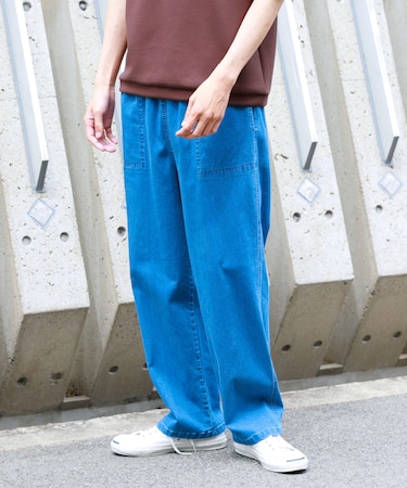 接触冷感デニムイージーパンツ
