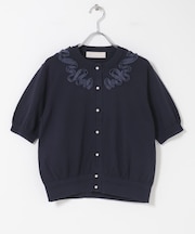 MARILYN MOON　EMBROIDERY KNIT CARDIGAN