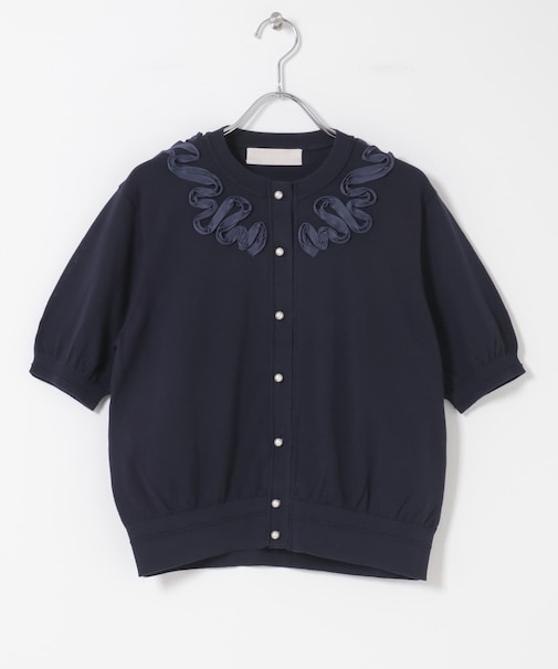 MARILYN MOON　EMBROIDERY KNIT CARDIGAN