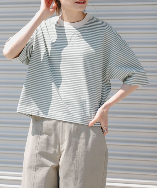 FORK&SPOON　マルチボーダーTシャツ