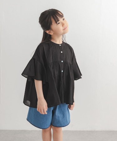 『親子リンク』コットンボイルピンタックブラウス(KIDS)
