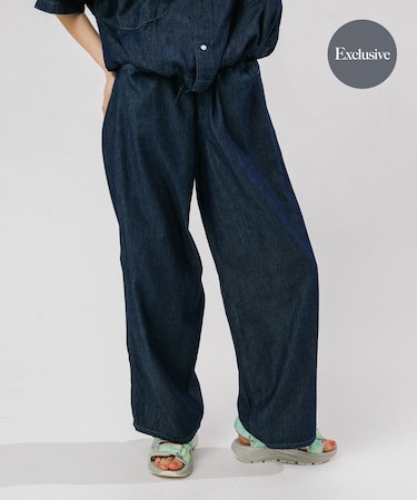 『別注』Wrangler×EKAL　ライトデニムリラックスバギーパンツ